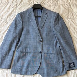 Men's Blue Plaid Blazer
